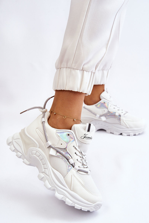 Жіноче спортивне взуття на платформі білі Minea