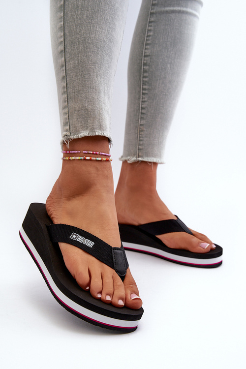 Жіночі шльопанці на танкетці Big Star JJ274A333 Білі