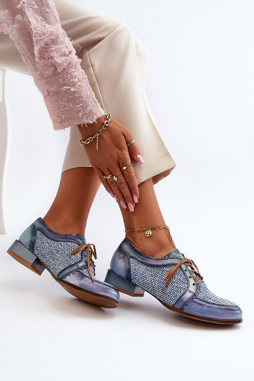 Жіночі черевики Maciejka 06452-06 Сині з натуральної шкіри