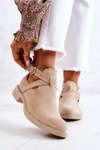 Жіночі шкіряні ботильйони з вирізом світло-бежевого кольору Ramos