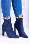 Темно-сині замшеві черевики на шпильці Medea