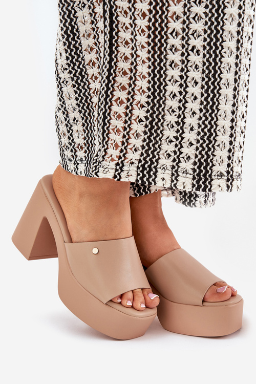 Жіночі Сандалі З Еко Шкіри На Підборі Та Платформі Хакі Тамірелла