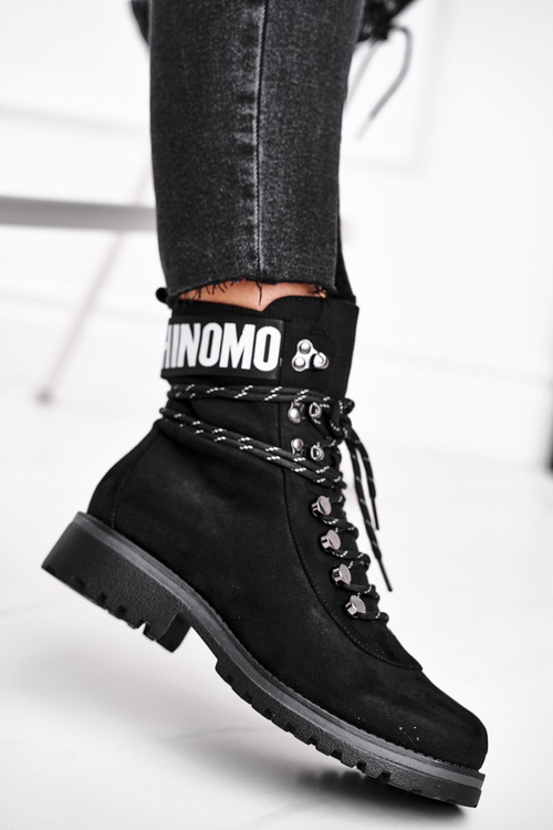 Жіночі чорні чоботи Popsi на плоскій каблуці на блискавці