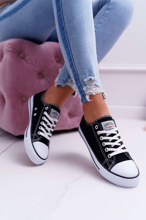 Чорно-білі жіночі низькі кросівки Smith