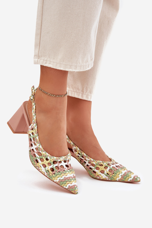 В'язані Сандалі На Каблуку Рожеві Ebina