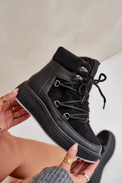 Низькі Снігові Черевики На Платформі Чорні Naliora