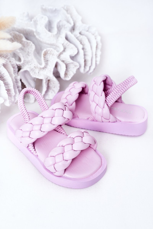 Дитячі босоніжки на зав'язці фіолетові Cutie-Pie