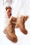 Шкіряні чоботи з хутром бежеві Farley