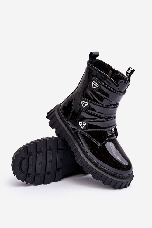 Чорні чоботи на підкладці для дівчинки