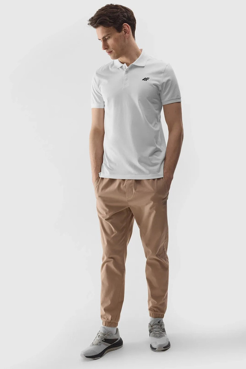 Чоловіча звичайна сорочка поло з логотипом 4F біла 4FWMM00TPTSM316-10S