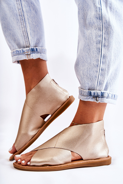 Жіночі шкіряні босоніжки Broad Foot Gold Catalise