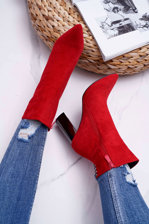 Жіночі сріблясті чоботи на шпильці Red Dimmy