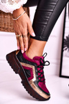 Жіночі кросівки броги шкіряні Maciejka бордові 04731-23