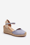 Замшеві босоніжки еспадрільї на танкетці з плетеними деталями Blue Raylin