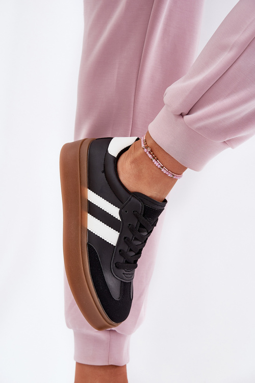 Жіночі Кросівки На Платформі З Еко Шкіри Чорні Elaraven