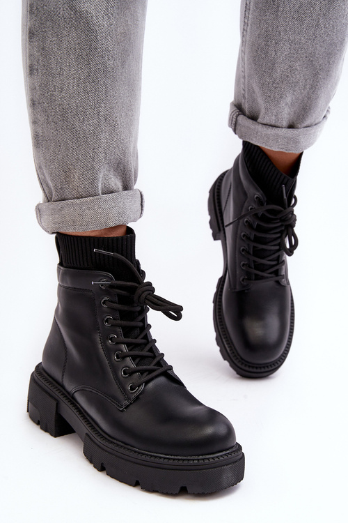 Жіночі чорні зимові черевики з носком Rivella