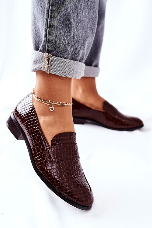 Лаковані мокасини Animalier з малюнком Brown Lenie