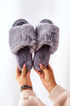 Жіночі тапочки з хутром Grey Trusted