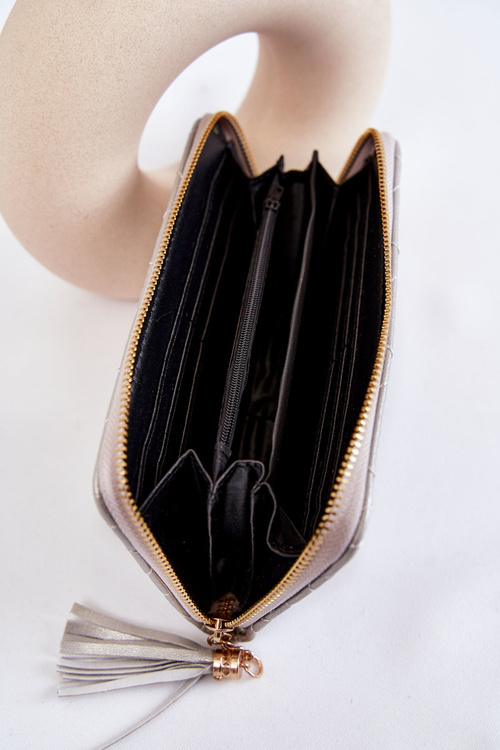 Великий стьобаний гаманець із срібною смужкою Jeffrey