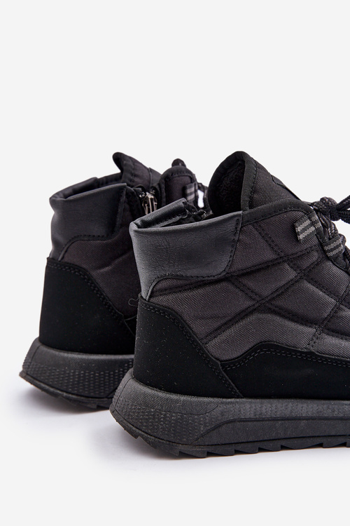 Тепле чоловіче зимове взуття на шнурівці Progress PROGJ-24-153 Чорне