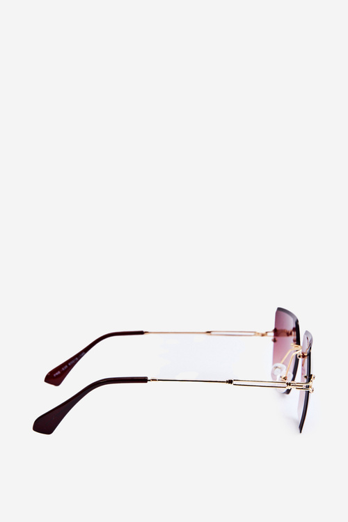 Жіночі сонцезахисні окуляри з градієнтними лінзами UV400 золото-коричневого кольору