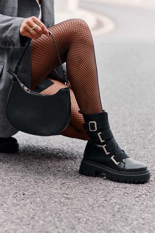 Шкіряні жіночі ботильйони утеплені Big Star OO274A256 Чорні