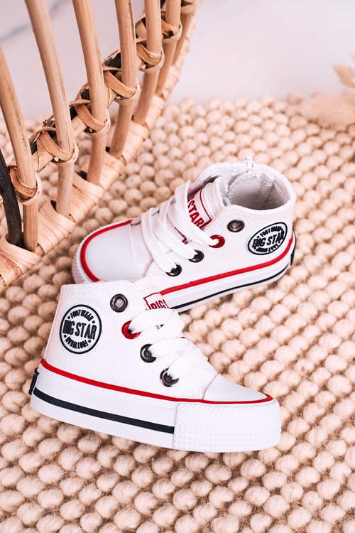 Високі дитячі кросівки на блискавці BIG STAR HH374187 Білі