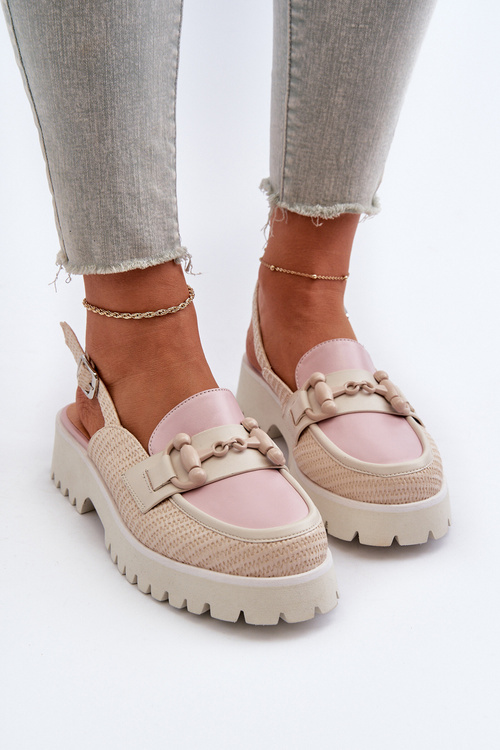 Жіночі босоніжки на підборах з бежевим орнаментом D&A MR38-656