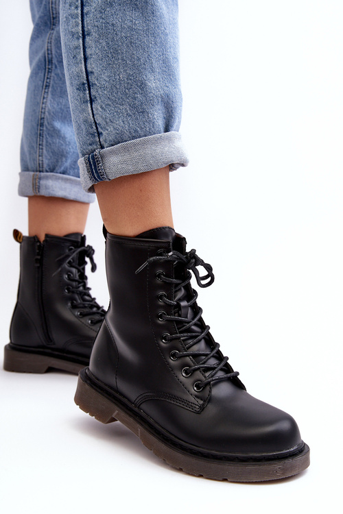 Жіночі черевики Trapper на блискавці чорного кольору Mibrasa