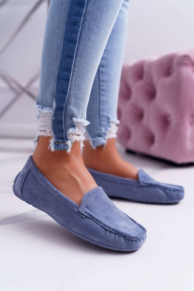 Зручні жіночі мокасини з еко-замші Blue Lemma