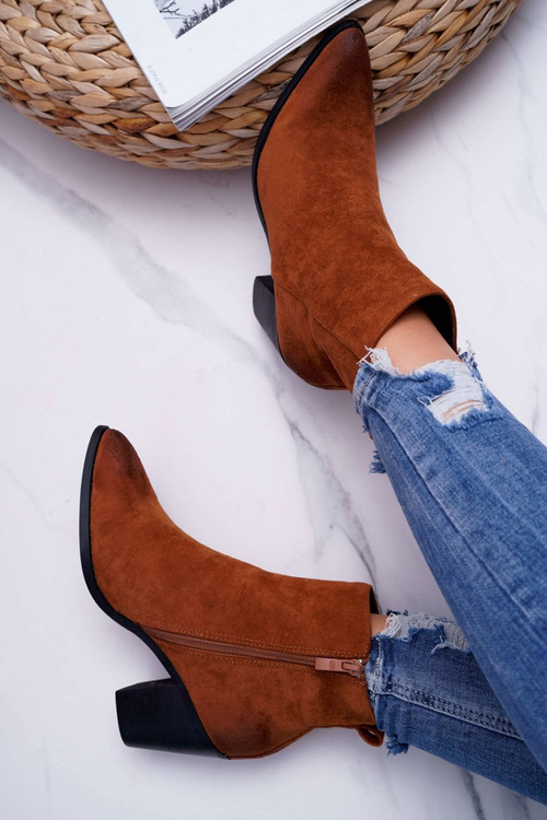 Жіночі чоботи на шпильці замшеві Camel Niki