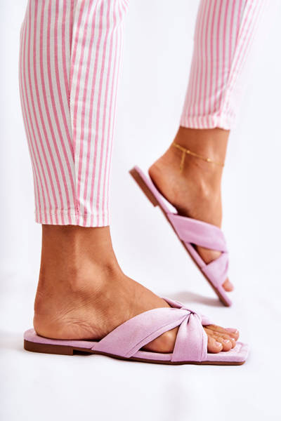 Жіночі замшеві тапочки світло-фіолетового кольору Vanilla Sky