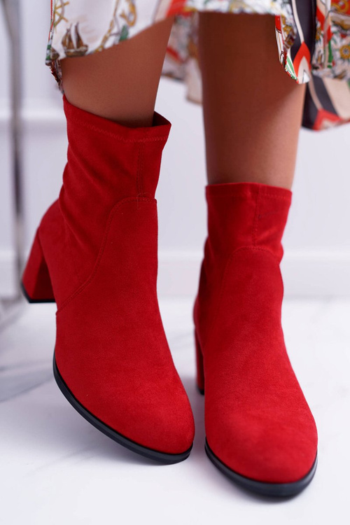 Жіночі весняні чоботи на підборах Sergio Leone, червоні LikeStar