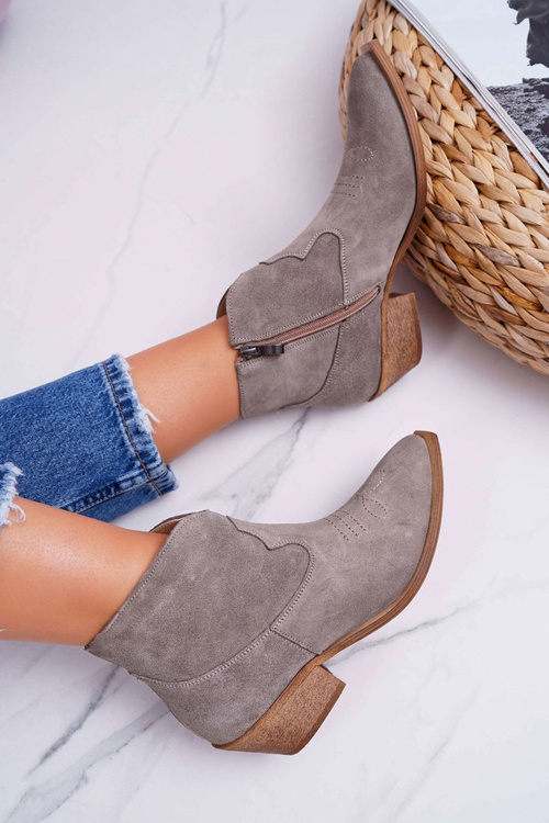 Жіночі шкіряні ковбойські чоботи Cappucino Batty