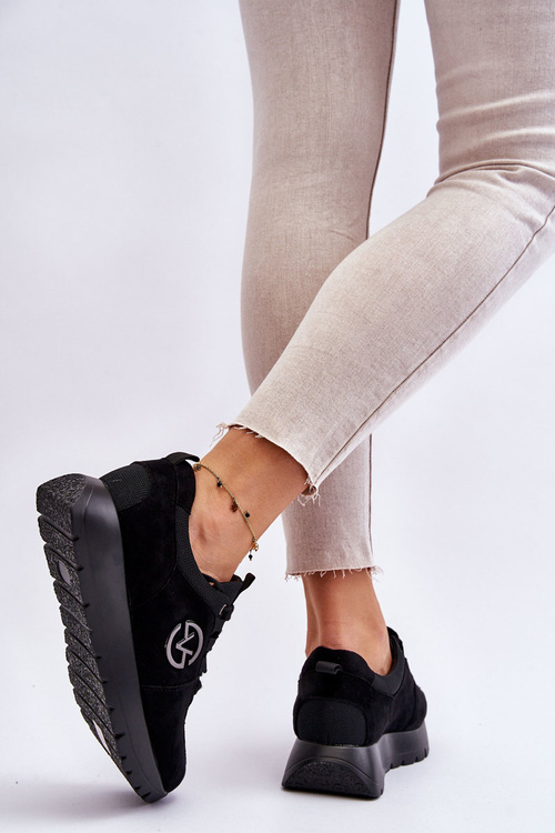 Жіноче спортивне взуття на платформі чорного кольору Aisha