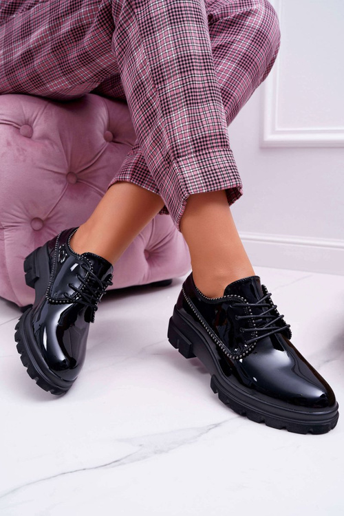 Жіночі лаковані чорні туфлі So What