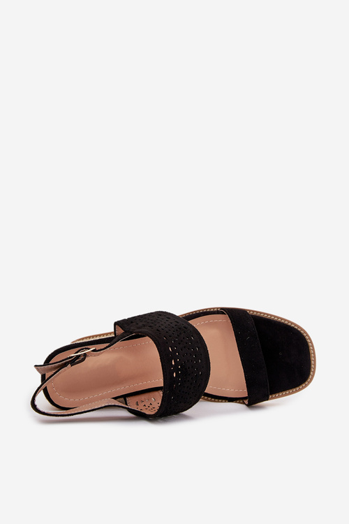 Жіночі Сандалі З Відкритими Вирізами На Підборах Чорні Zolira