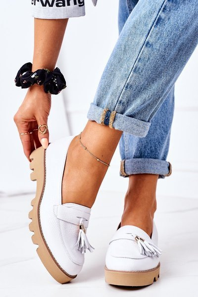 Шкіряні мокасини Lewski Shoes 3053 Білі