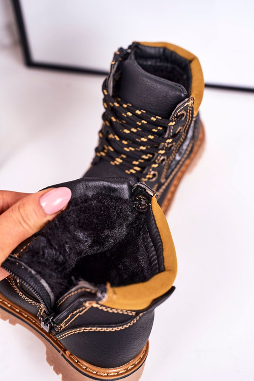 Чоботи дитячі утеплені на гумовій підошві Чорні Bobby