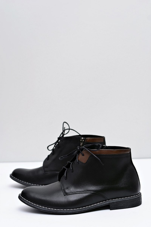 Чоловічі високі чоботи теплі на блискавці чорні Mendez