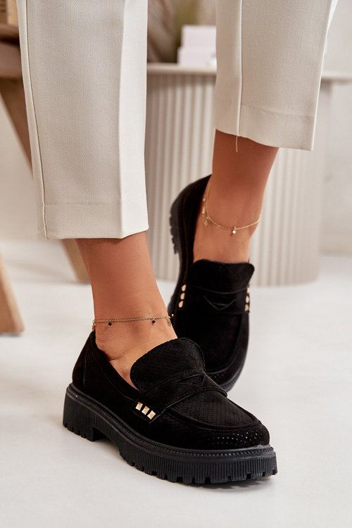 Жіночі лофери з перфорацією Black Tannes