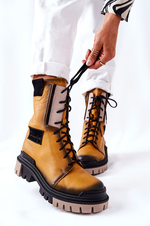 Чоботи шкіряні утеплені Maciejka Yellow 05113-07