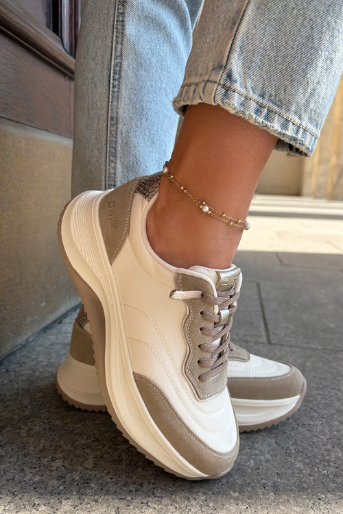 Жіночі Замшеві Кросівки На Платформі Big Star RR274A344 HI-POLY SYSTEM Бежеві
