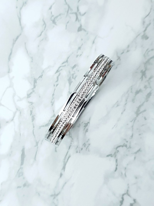 Жіночий сталевий браслет з цирконами Срібний Verne