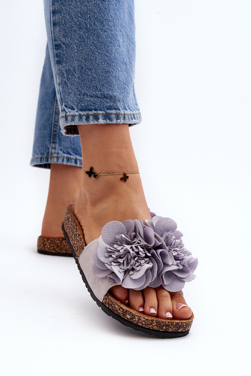 Жіночі сірі тапочки з квітами Lulania