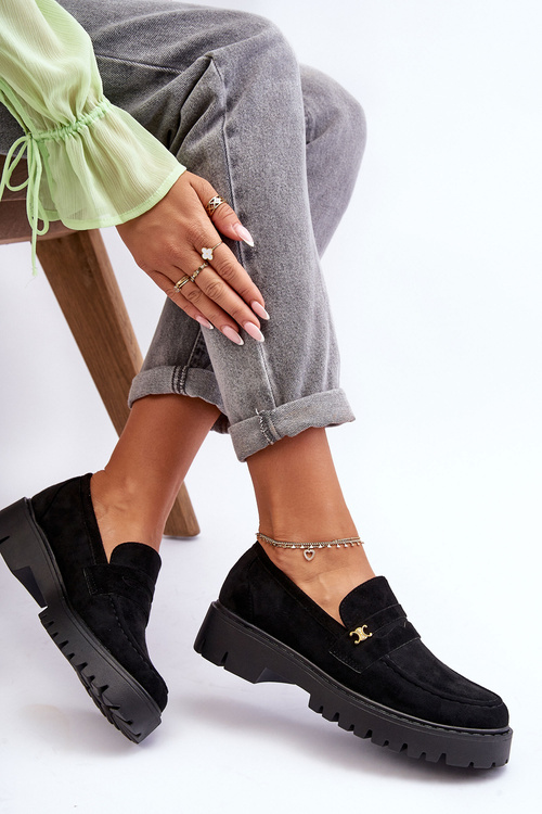 Декоровані замшеві мокасини Black Esperta