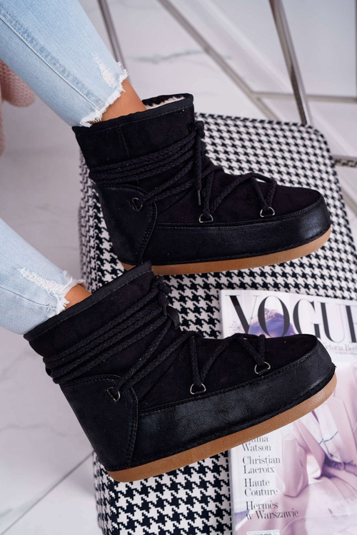 Жіночі зимові черевики флісові утеплені чорні Veme