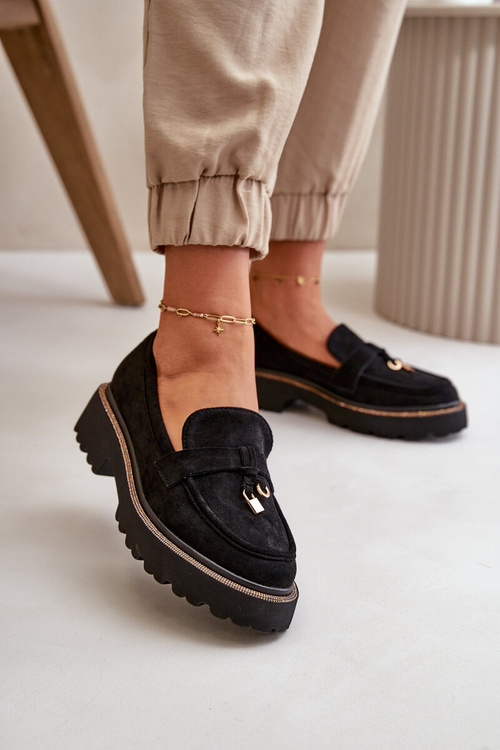 Жіночі еко-замшеві мокасини з декором Black Verindalle