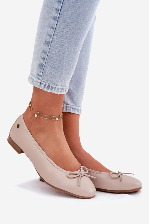 Шкіряні Балетки Жіночі Maciejka P6800-04 Бежеві