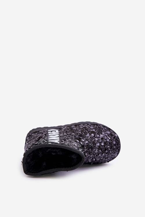 Дитячі снігові черевики Botki Ocieplane з паєтками Black Rebbica